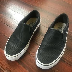 Vans size 8 black leather